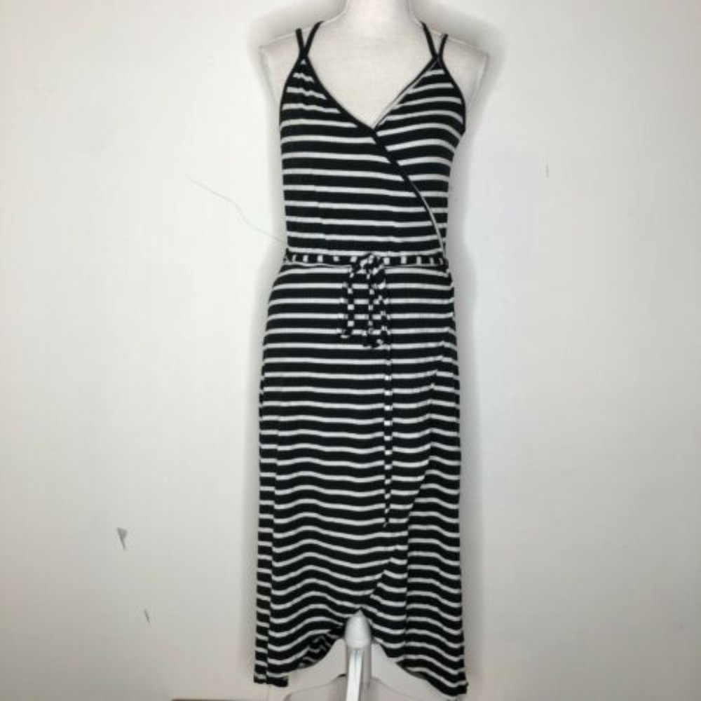 Love, Fire Black and White Striped Tank Top Dress. Size S